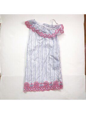 Vineyard Vines Off-Shoulder Embroidered Sun Dress, Size 12